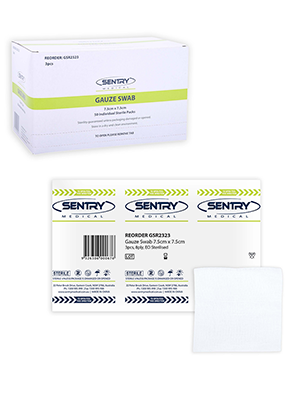 Sterile Gauze Swab, Highly Absorbent White 8ply 7.5x7.5cm - Box/50