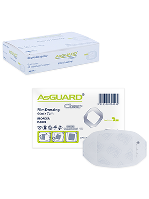 AsGUARD® Clear Film Wound Dressing Sterile  6x7cm – Box/50
