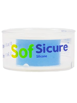 SofSicure™ Silicone Fixation Tape, 1.9 cm x 1.5m - Box/6