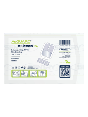 AsGuard® Exceed I.V. Film Dressing, High MVTR 7x8.5cm - Box/100