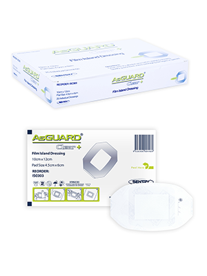 AsGUARD® Clear+ Film Island Waterproof Sterile Dressing 10x12cm – Box/25