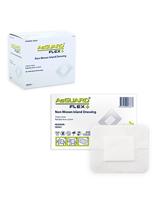 AsGUARD® Flex + Non-Woven Sterile Island Dressing 7.5x5cm - Box/50