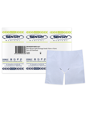 Sterile Non-Woven Y- Split Drainage Swab 10x10cm – Pkt/50