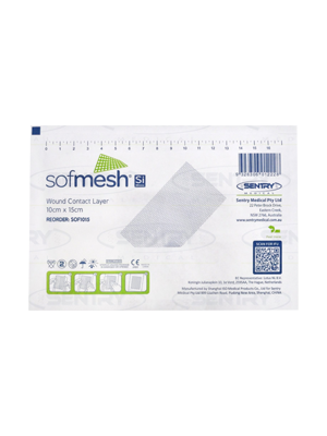 Sofmesh® Si Silicone Sterile Wound Contact Layer 10cmx15cm-Box/10