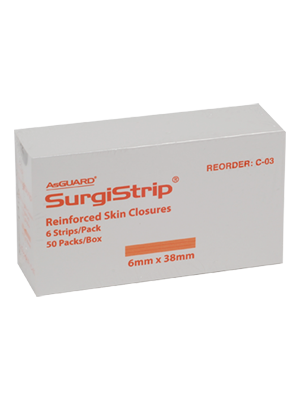 AsGUARD SurgiStrip Reinforced Skin Closures 6x38mm - Box/50