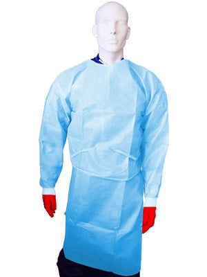 Co-Polymer Thumb Up Gown - Blue - Ctn/75