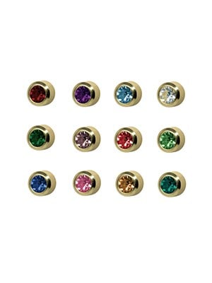 EAR STUD REG + B/STONE GOLD MIXED