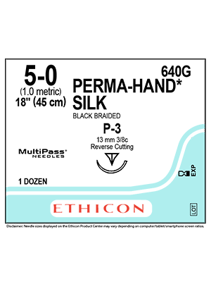 PERMA-HAND* Silk Sutures Black 45cm 5-0 P-3 13mm - Box/12