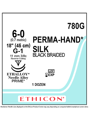 PERMA-HAND* Silk Black 45cm 6-0 G-1 11mm - Box/12