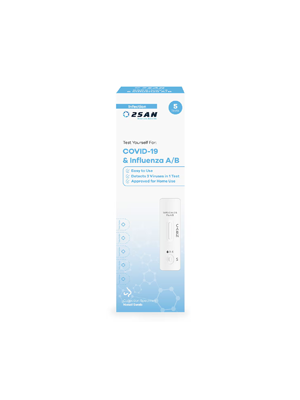 2San COVID-19 & Influenza A/B Rapid Antigen Test Kit - Box/5