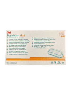 3M™ Tegaderm™ + Pad Non Adherent Film Dressing, 9cmx20cm – Box/25