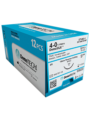 DemeSILK™ Silk Non-Absorbable Suture Sterile 4/0 - Box/12