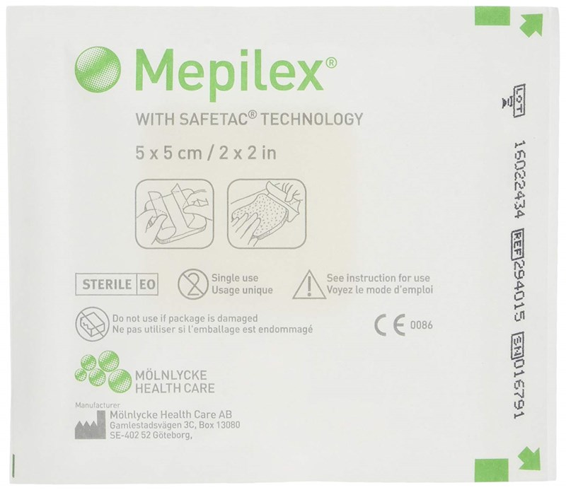 Mepilex® Absorbent Foam Wound Dressing, 5x5cm – Box/5