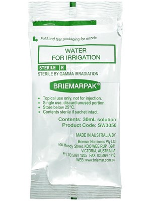 Sterile Water 30ml Sachets - Box/75