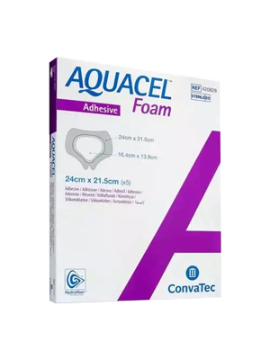 AQUACEL Foam Adhesive Sacral Dressing 24cm x 21.5cm – Box/5