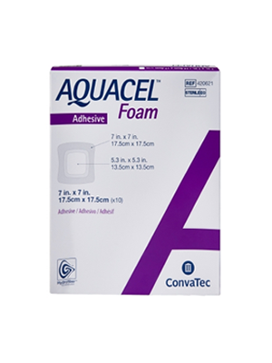 AQUACEL® Adhesive Absorbent Foam Dressing 17.5cm x 17.5cm - Box/10