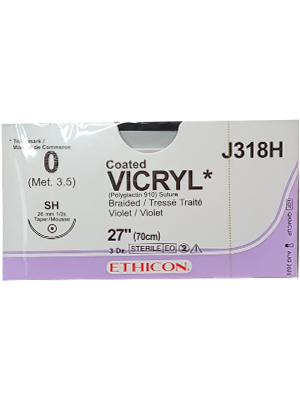 VICRYL® Sutures Violet 70cm 0 SH 26mm - Box/36