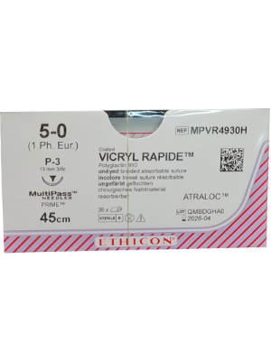 VICRYL RAPIDE® Absorbable Sutures Undyed 5-0 45cm P-3 13mm - Box/36