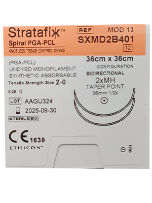 STRATAFIX™ Spiral PGA-PCL Suture Undyed 2-0 36X36cm MH - Box/12