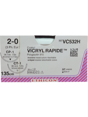 VICRYL RAPIDE® Sutures Undyed 135cm 2-0 CT-1/CP-1 36mm - Box/36