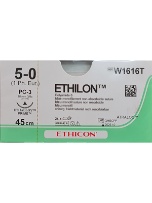 ETHILON™ Sutures Blue 45cm 5-0 PC-3mm – Box/24