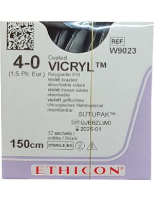 VICRYL® Absorbable Sutures Violet 4-0 150cm Non needled - Box/12