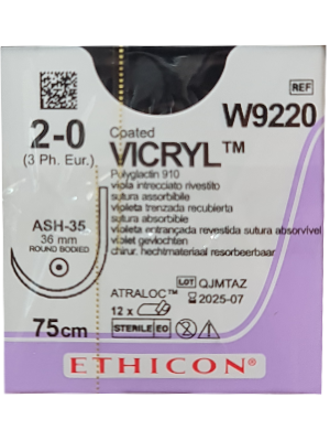 Coated VICRYL™ Sutures Violet 75cm 2-0 J 22mm - Box/12