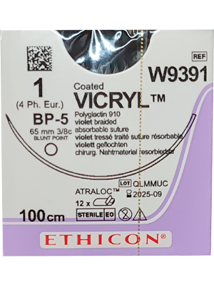 Coated VICRYL™ Sutures Violet 100cm 1 BP-5 65mm - Box/12