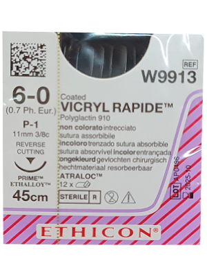 VICRYL RAPIDE® Sutures Undyed 45cm 6-0 P-1 11mm - Box/12
