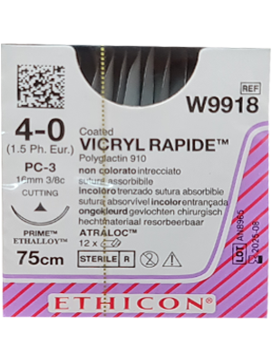 VICRYL RAPIDE® Undyed 45cm 4-0 PC-3 16mm - Box/12