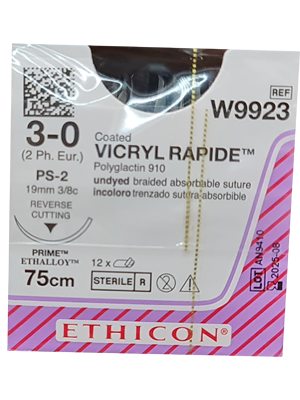 VICRYL RAPIDE® Sutures Undyed 75cm 3-0 PS-2 19mm - Box/12
