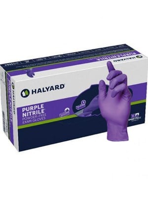 HALYARD* Purple Nitrile Powder-Free Examination Gloves Large - Box/100