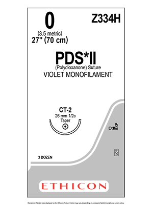 PDS*II Polydioxanone Sutures Violet 70cm 0 CT-2 26mm - Box/36