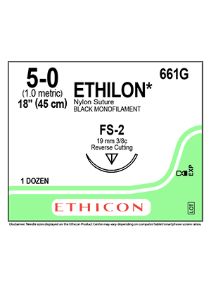 ETHILON* Nylon Black 45cm 5-0 FS-2 19mm - Box/12