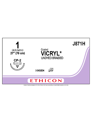 VICRYL* Sutures Violet 70cm 0 UR-6 26mm - Box/36