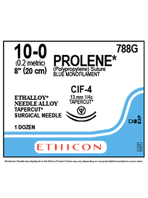 PROLENE* Poly Sutures Blue 20cm 10-0 CIF-4 13mm - Box/12