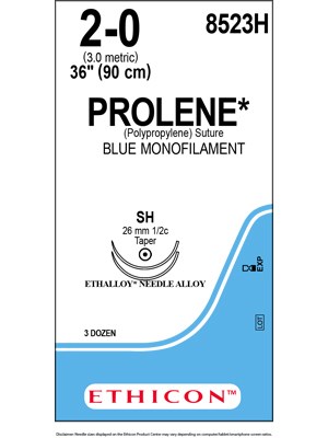 PROLENE* Polypropylene Sutures Blue 90cm 2-0 SH 26mm - Box/36