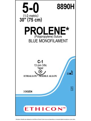 Prolene Blue 75cm 5/0 C-1 – Box/36