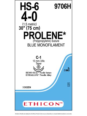 PROLENE* Polypropylene Blue 75cm 4-0 C-1 13mm - Box/36