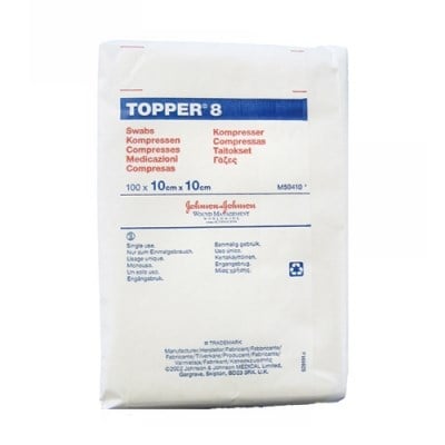 Topper 8 Non Sterile Non Woven Gauze 10cm x 10cm - Box/100