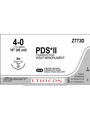 PDS® II Polydioxanone Suture Violet, 4-0 45cm SH 26mm - Box/12
