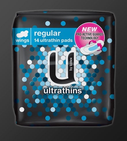 U by Kotex Regular Ultrathin with Wings - Ctn/84