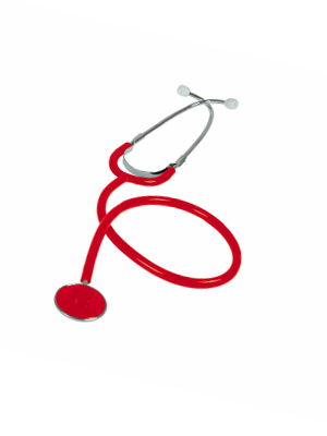 Liberty Single-Head Nurses Stethoscope with 56cm PVC Tubing, Red