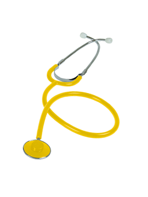 Liberty Single-Head Nurses Stethoscope with 56cm Tubing, Yellow