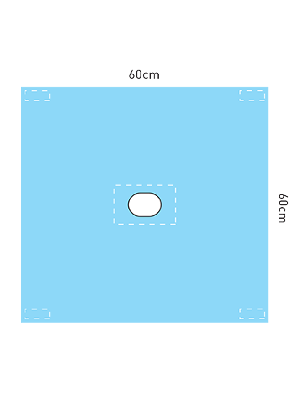 Protex®4 Surgical Drape Oval Aperture Corner Tabs 60x60cm - Ctn/100