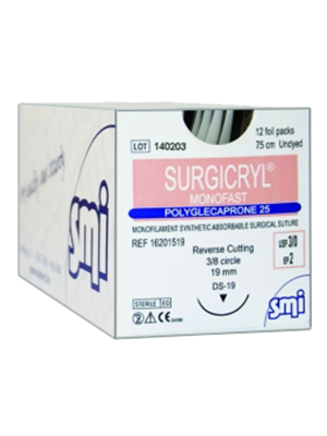  Surgicryl® Monofast Absorbable Sutures 4/0 19mm 75cm - Box/12
