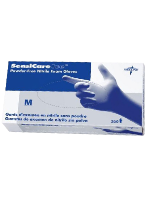 Medline SensiCare 200 Nitrile Exam Glove Medium - Box/200