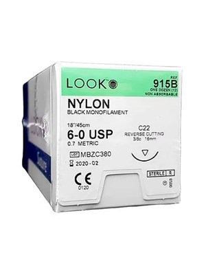Nylon Sutures Reverse Cutting 6-0 16mm 45cm - Box/12