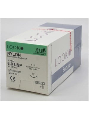 Nylon Sutures Reverse Cutting 6-0 12mm 45cm - Box/12