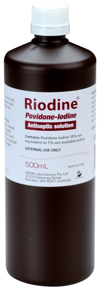 Riodine Povidone-Iodine Solution 10% - 500mL